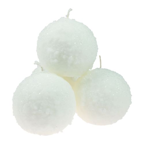 Article Bougies boules bougies boules de neige blanches bougies boule Ø10cm 4 pcs