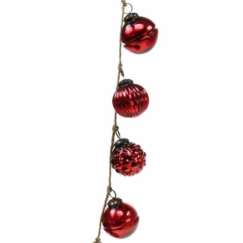 Floristik24 Guirlande de décoration de Noël boules de sapin rouge 120cm