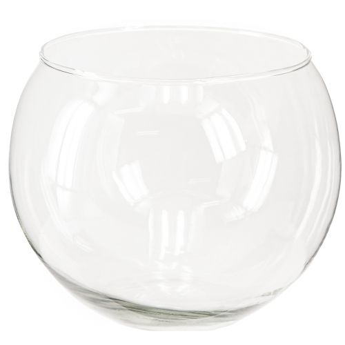 Article Vase boule en verre transparent, vase de table rond, vase à fleurs Ø15,5 cm H12,5 cm