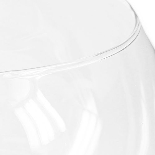 Article Vase boule en verre transparent, vase de table rond, vase à fleurs Ø15,5 cm H12,5 cm
