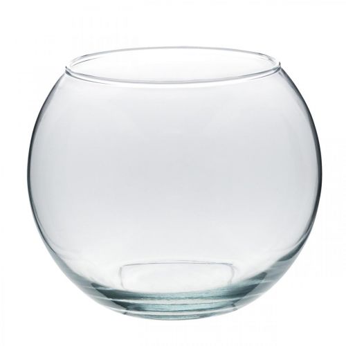 Floristik24 Vase boule vase en verre transparent vase de table rond vase à fleurs Ø18cm H14cm