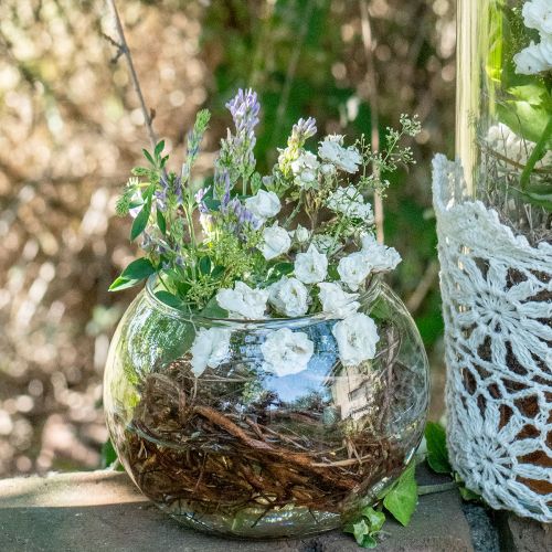 Floristik24 Vase boule vase fleur en verre décoration verre rond H10cm Ø11cm