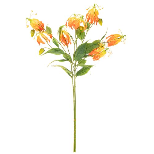 Kunstblume Gloriosa orange, 80 cm, 3 tiges en soie | Floristik24.fr