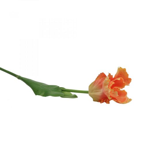 Article Fleur artificielle, tulipe perroquet orange, fleur de printemps 63cm