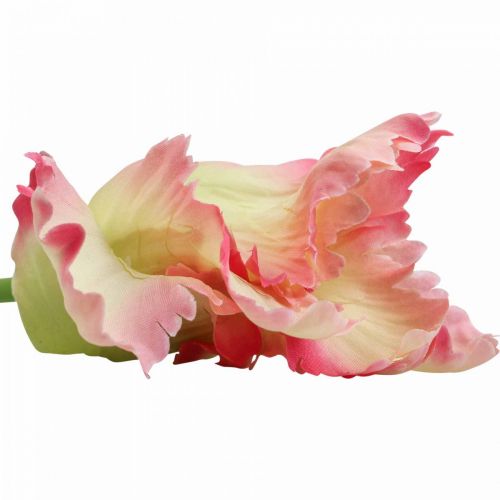 Article Fleur artificielle, tulipe perroquet rose, fleur de printemps 63cm