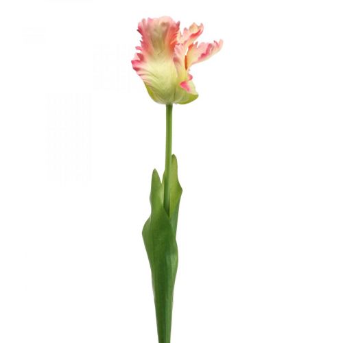 Article Fleur artificielle, tulipe perroquet rose, fleur de printemps 63cm