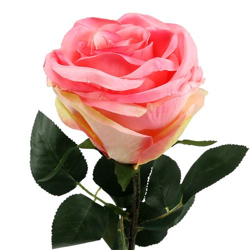 Article Rose artificielle touffue rose bonbon Ø 10 cm L 65 cm 3 ex
