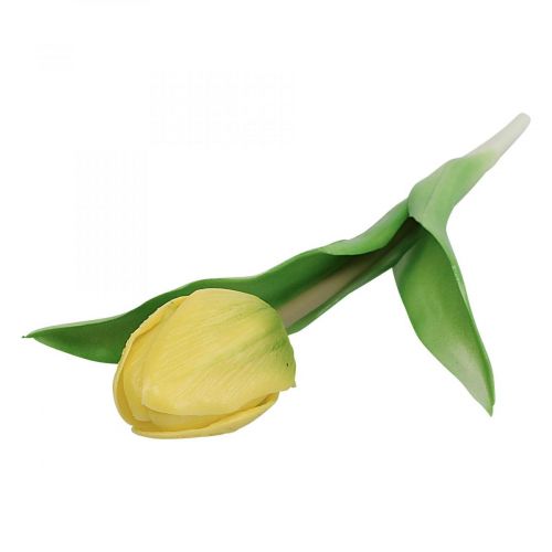 Article Fleur artificielle tulipe jaune Real Touch fleur de printemps H21cm