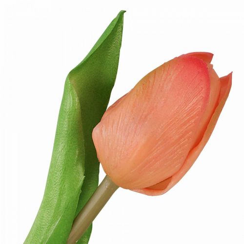 Article Fleur artificielle Tulipe Pêche Real Touch fleur printanière H21cm