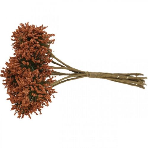 Article Fleurs artificielles fleurs décoratives marron en bouquet de 4 pièces