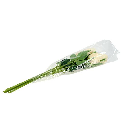 Rose artificielle en crème Ø6cm L50cm 6P