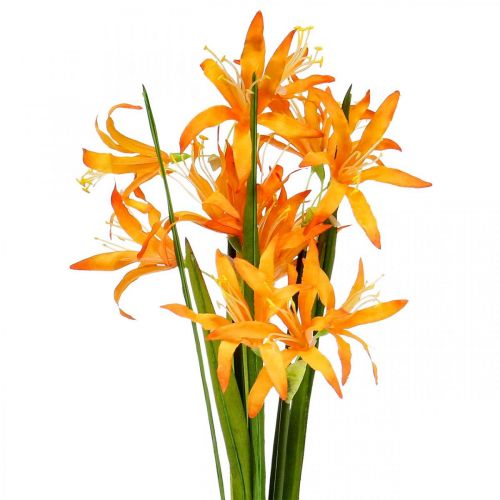 Article Fleurs artificielles Nerine Orange Lys de Guernesey Fleurs d&#39;Automne 48cm