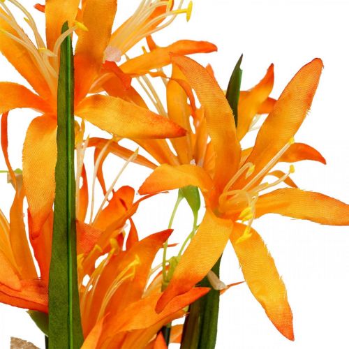 Article Fleurs artificielles Nerine Orange Lys de Guernesey Fleurs d&#39;Automne 48cm