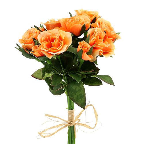 Floristik24.fr Bouquet de fleurs artificielles rose orange L26cm 3pcs -  acheter pas cher en ligne