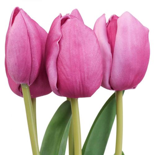 Floristik24 Fleurs artificielles tulipe rose, fleur printanière L48cm lot de 5
