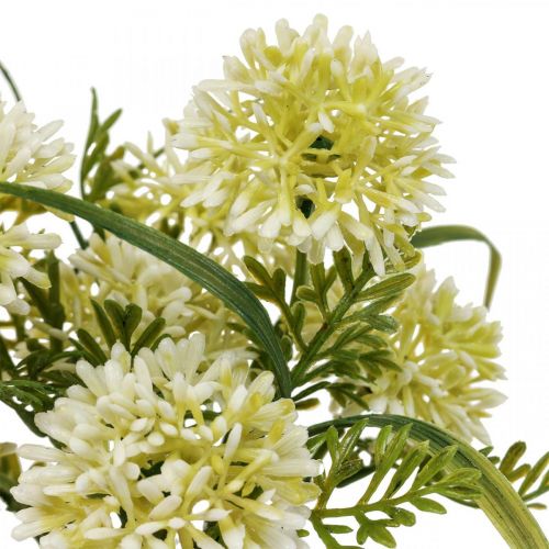 Article Fleurs artificielles allium blanc décoration oignons ornementaux 34cm 3pcs en bouquet