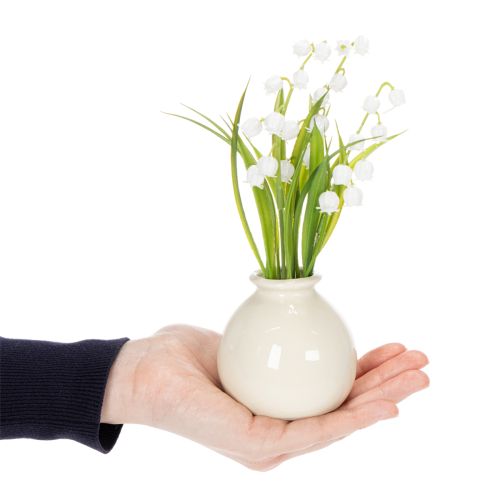 Article Bouquet artificiel de muguet dans un vase classique, idéal pour la décoration intérieure, 20 cm