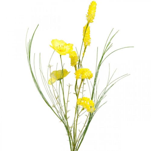 Floristik24 Bouquet de fleurs artificielles jaunes, coquelicots et renoncules en bouquet, fleurs en soie, décoration printanière L45cm