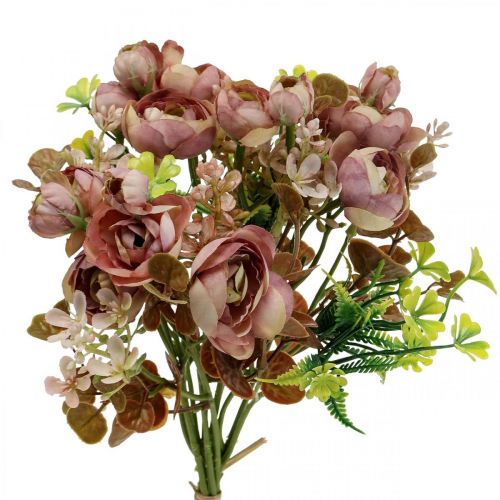 Fleurs artificielles déco bouquet renoncule artificielle rose 32cm