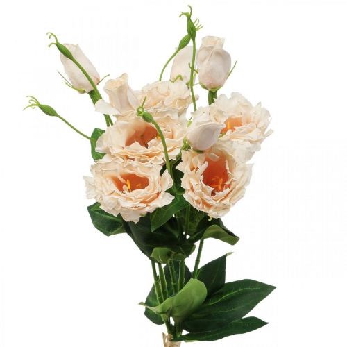 Fleurs artificielles lisianthus crème 51cm décoration florale 5pcs