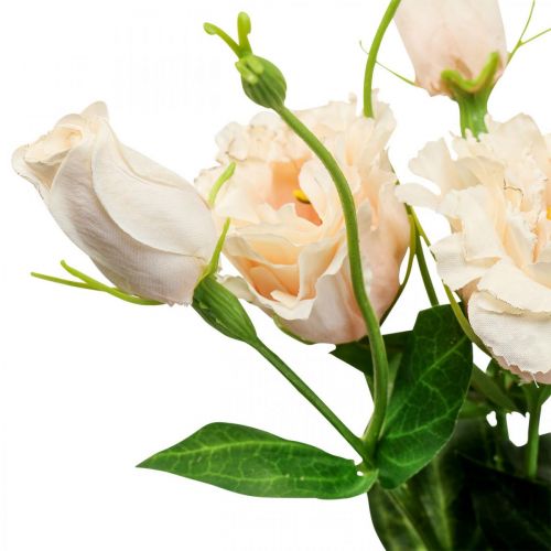 Fleurs artificielles lisianthus crème 51cm décoration florale 5pcs