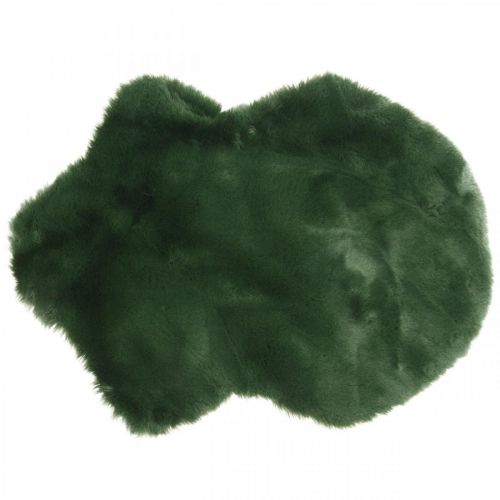 Article Tapis décoratif en fourrure fausse fourrure verte 55×38cm