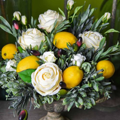 Floristik24 Fruit artificiel, citron, fruits décoratifs L8,5cm Ø5cm 4pcs