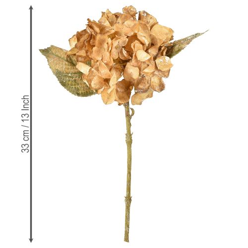 Article Hortensia artificiel séché Drylook décoration automne L33cm
