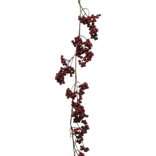 Guirlande de baies, branche de Noël, baie, baie d&#39;hiver rouge L180cm