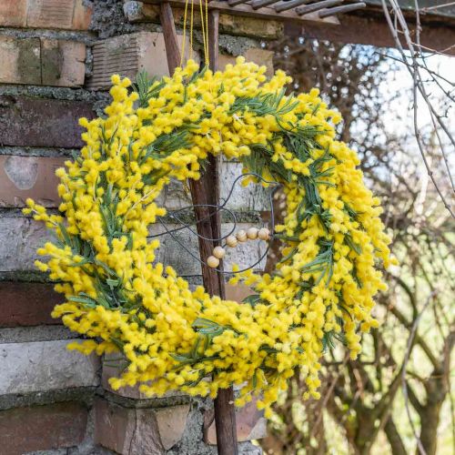 Floristik24 Plante artificielle, acacia argenté, jaune mimosa déco, 39cm 3pcs