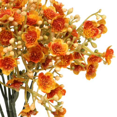 Floristik24 Gypsophile fleurs artificielles herbe de gypse orange L30cm 6 pièces en bouquet