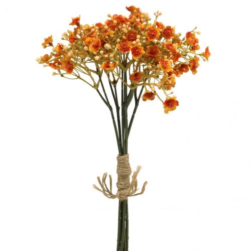 Floristik24 Gypsophile fleurs artificielles Gypsophile Orange L30cm 6pcs en bouquet