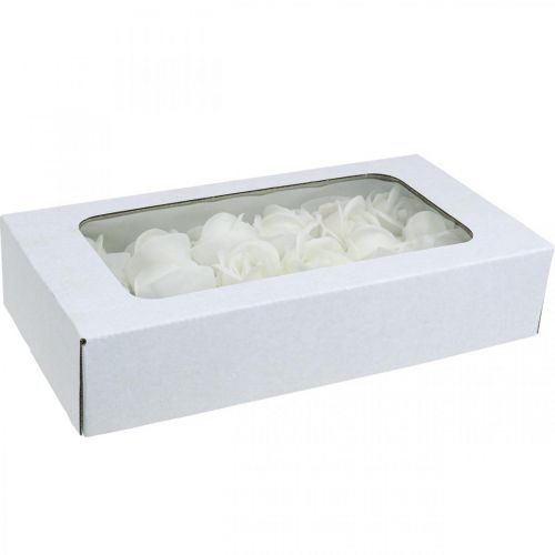 Roses artificielles roses en cire crème roses décoratives en cire Ø6cm 18 pcs | Floristik24.fr