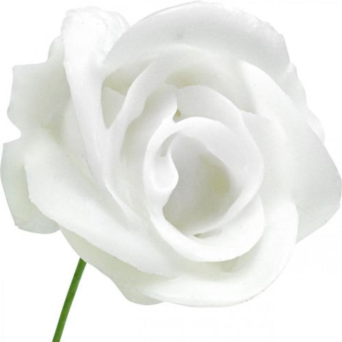 Article Roses artificielles roses en cire crème roses déco wax Ø6cm 18 pièces