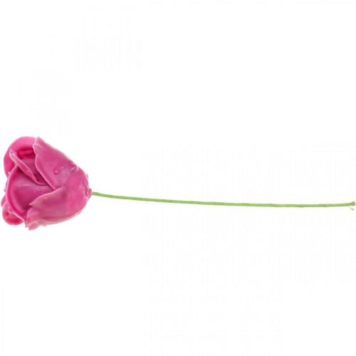 Article Roses artificielles roses en cire fuchsia roses décoratives en cire Ø6cm 18 pcs