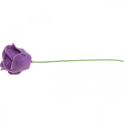 Article Roses artificielles roses en cire violettes roses décoratives en cire Ø6cm 18 pcs