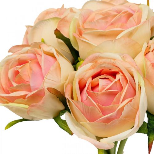 Floristik24 Roses artificielles rose roses artificielles 28cm bouquet 7 pièces