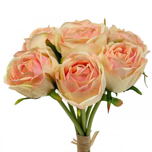 Floristik24 Roses artificielles rose roses artificielles 28cm bouquet 7 pièces