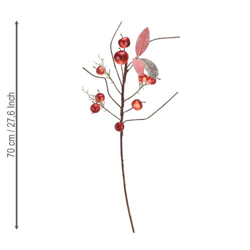 Branche de pommier artificielle rouge, décoration d&#39;automne, branche de Noël, 70 cm
