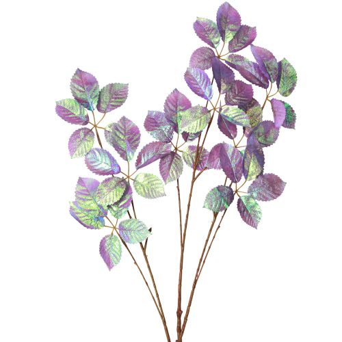 Article Branche artificielle feuilles décoration violet métallisé L103cm 2pcs