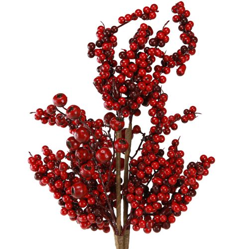 Branche artificielle avec baies rouges automne Noël 60cm 2pcs