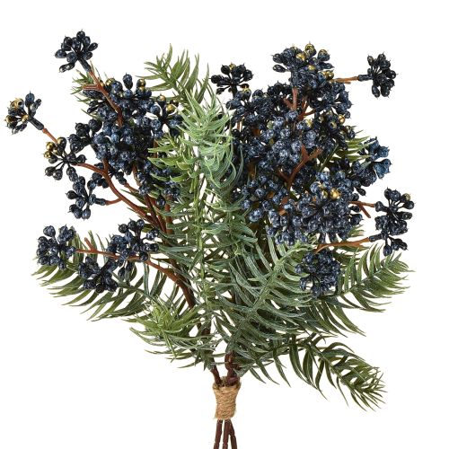 Branches de genévrier artificielles avec baies, branches en aiguilles, 45 cm, 3 pièces