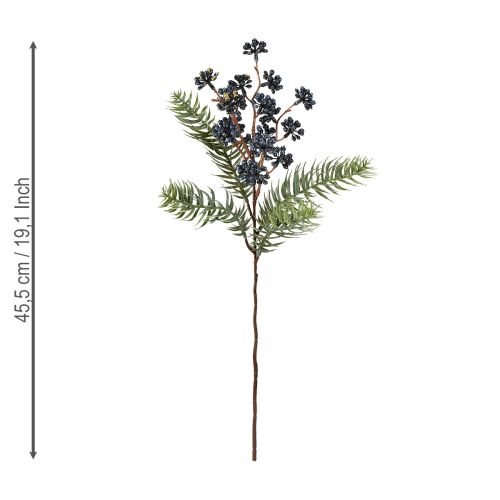 Article Branches de genévrier artificielles avec baies, branches en aiguilles, 45 cm, 3 pièces