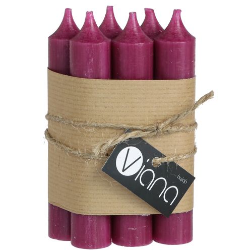 Article Bougies en bâton court bougies en cire en Baie 21×110mm 6 pcs
