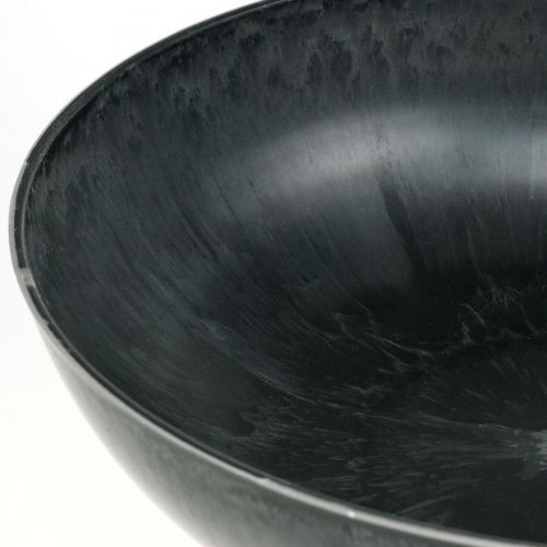 Article Coupe à fleurs ronde, jardinière, coupelle en plastique noir, gris chiné H8,5cm Ø30cm