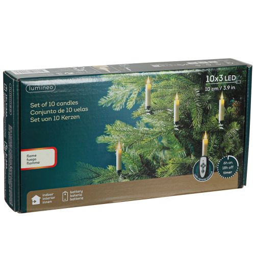 Article Bougies d'arbre LED à piles scintillantes 10 LED H10cm
