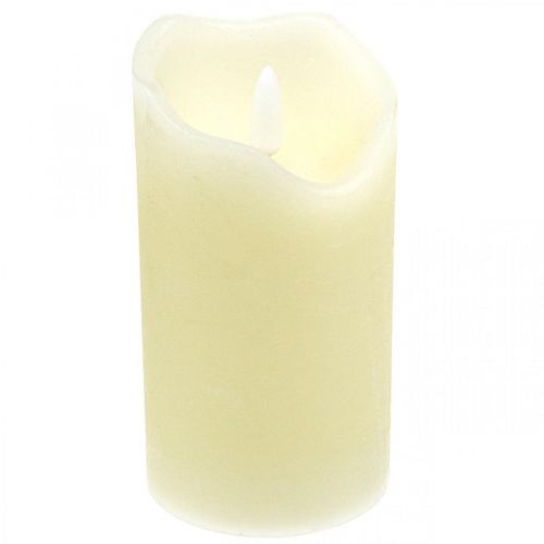Bougie LED Véritable Cire Crème Pour Pile Avec Minuterie  H13cm-480016