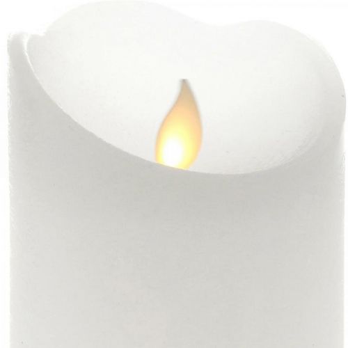 Article Bougie LED bougie pilier cire blanc chaud Ø7.5cm H12.5cm