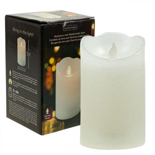 Floristik24 Bougie LED bougie pilier cire blanc chaud Ø7.5cm H12.5cm