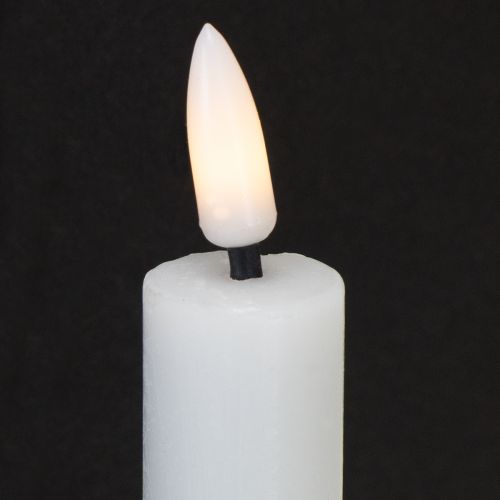 Floristik24 Bougies LED blanches coniques en cire blanc chaud 24,5 cm 2 pièces